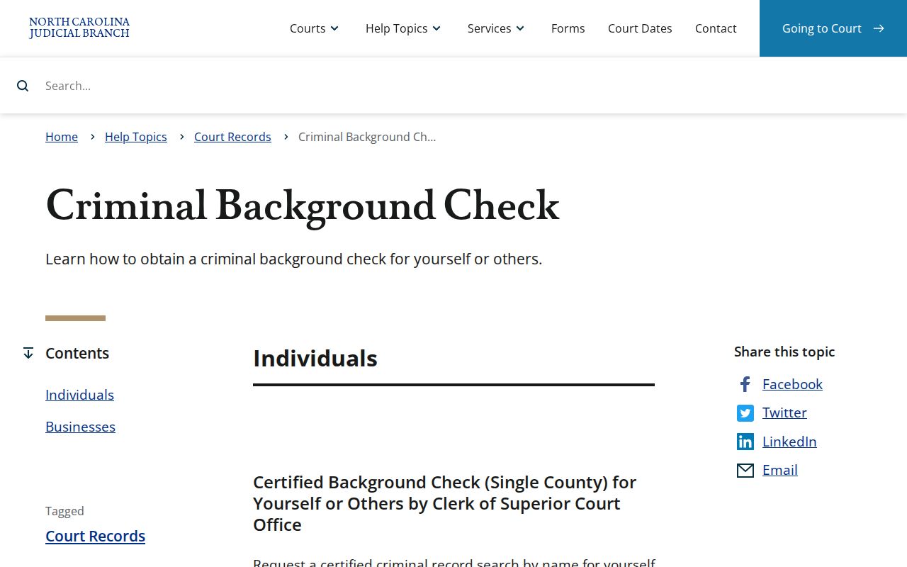 Lenoir County criminal history certified court search instructions