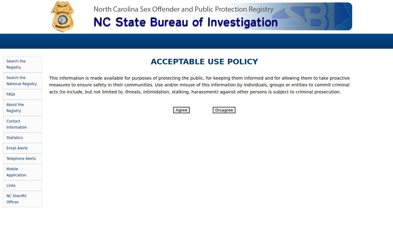 Lenoir County sex offender check official North Carolina registry search